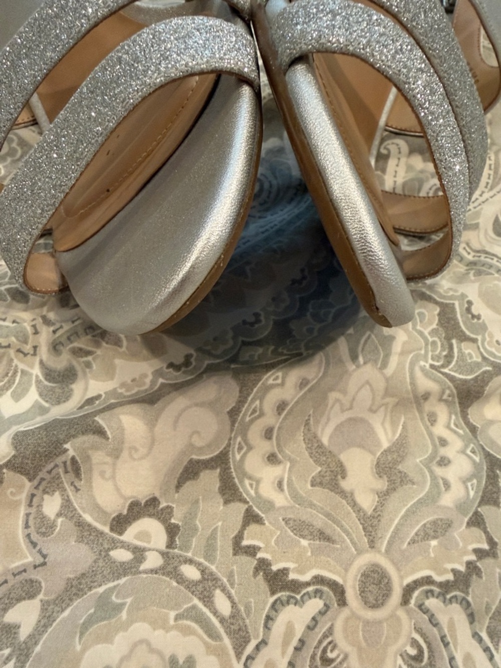 Naturalizer TaimiSilver Sparkle Strappy Heels 12W - Picture 8 of 9